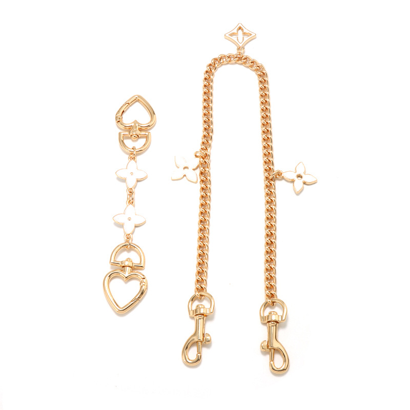Cadena de Extensión de Metal para Bolso con Colgante de Camelia