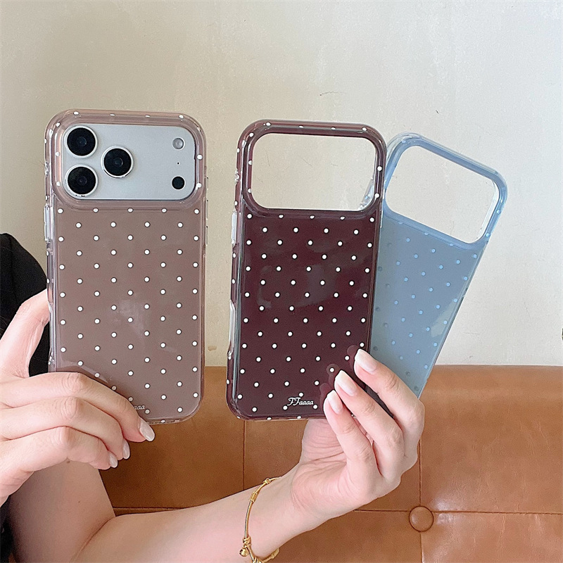 Autumn and winter niche minimalist polka dot phone case for iPhone 18 Pro Max, Apple 17, 16, and 15 (double-layer) Autumn and winter niche minimalist polka dot phone case for iPhone 18 Pro Max, Apple 17, 16, and 15 (double-layer)