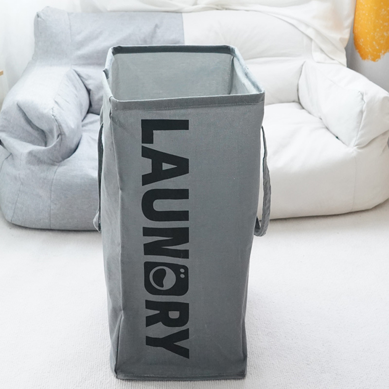 면 및 린넨 편지 저장 상자 회색