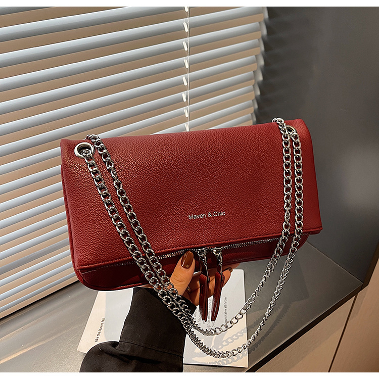 Bolso de tendencia transfronteriza de litchi para mujeres 2026 nuevo bolso retrógrado de nicho pequeño bolso de textura de cadena de hombro image 10