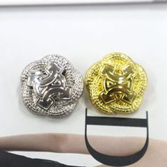 青衿花朵圖案金屬手縫扣大衣風衣毛衣針織衫外套門襟裝飾輔料批發