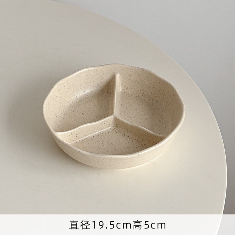 Mooney ins 1人用レース3グリッドセラミックプレート減量サービングプレート朝食プレート分割脂肪減少ホームプレート|undefined