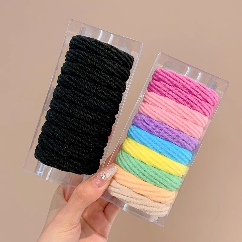 Temperamento simple de alta cola de caballo anillo de cabello de mujer sin costura cuerda de cabeza de alta elasticidad de correa duradera de cabello de cabello tocado