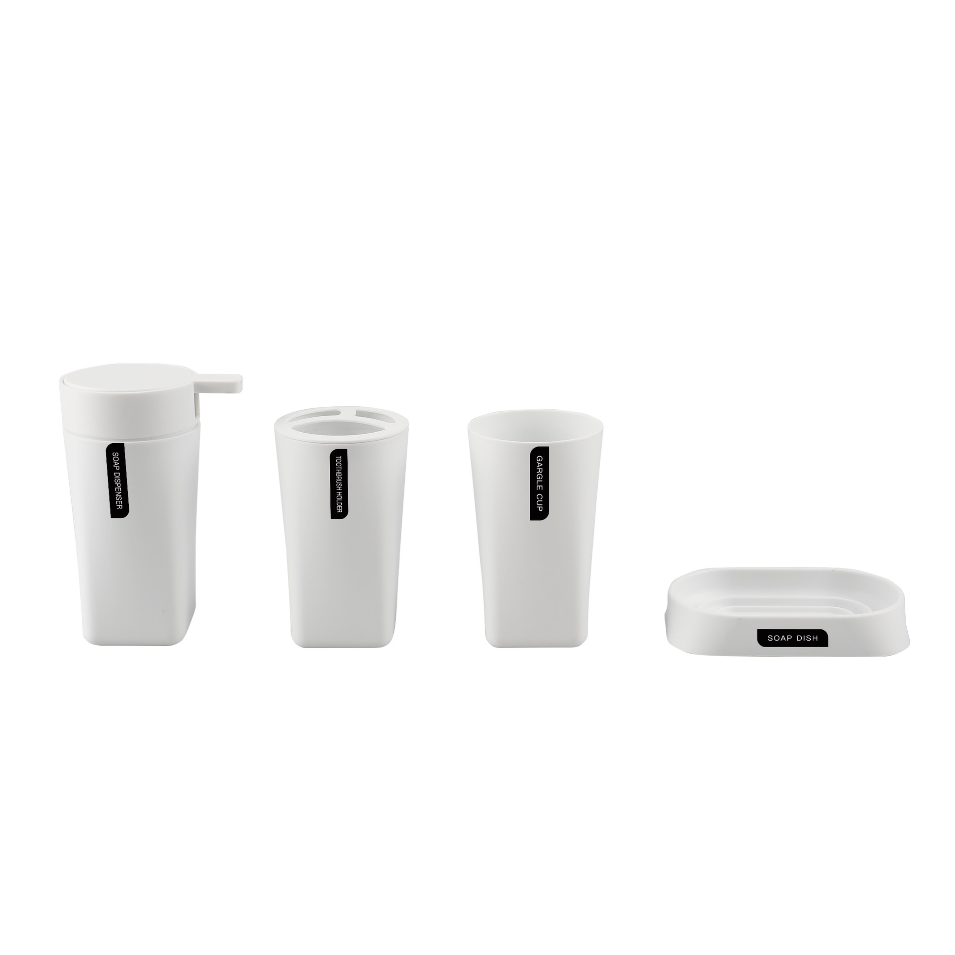 Color sólido de plástico suministros de baño de cuatro piezas enjuague bucal taza cepillado rack caja de jabón Baño de almacenamiento traje de baño de lavado