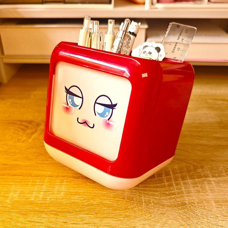 学生デスクトップかわいいペンホルダー多機能オフィスシェルフ大容量学生デスクトップ文房具収納ボックス|undefined