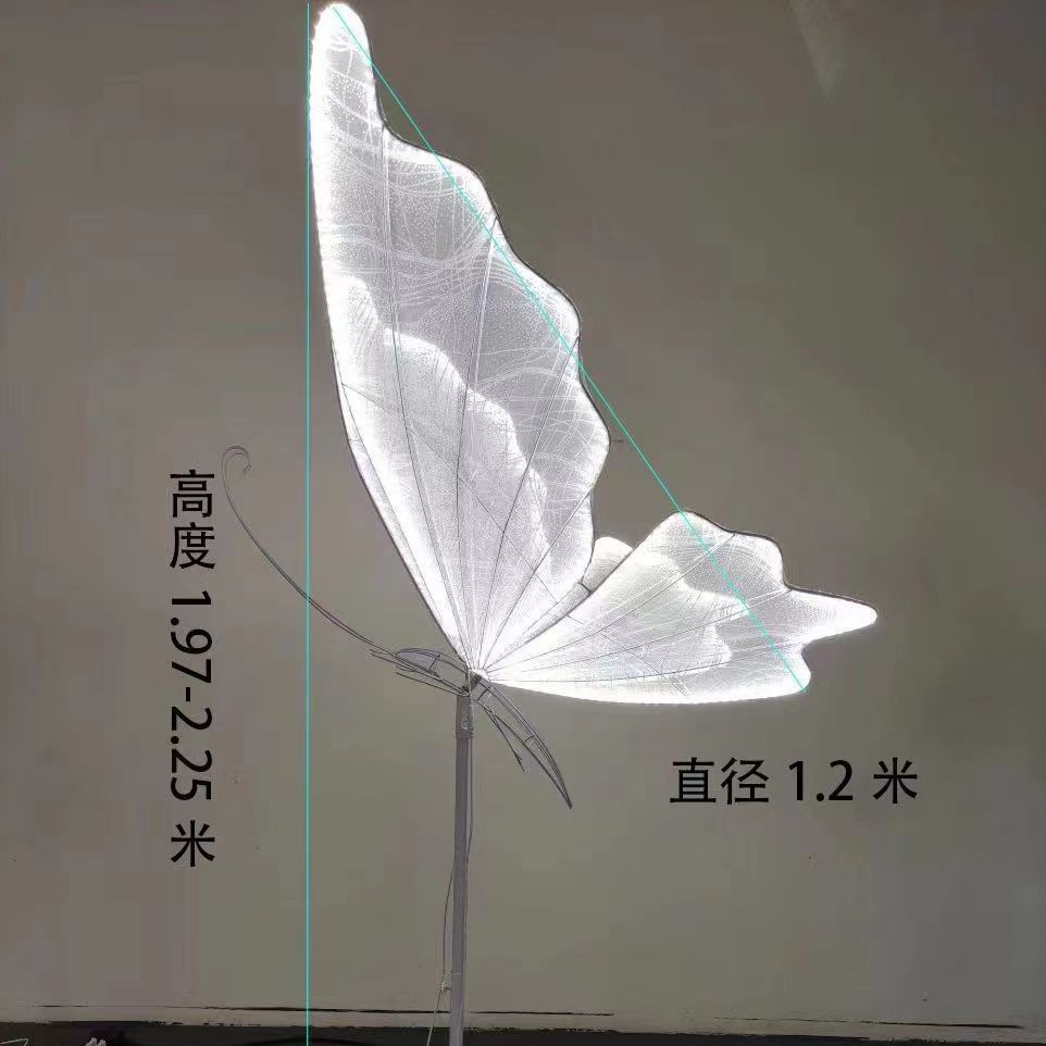 Boda apoyos diseño luminoso mariposa alas etapa decoración techo colgante boda plomo carretera escena adornos