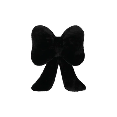 Seat cushion, seat cover | Cover - rabbit-fur-bow-ribbon-headrest-black