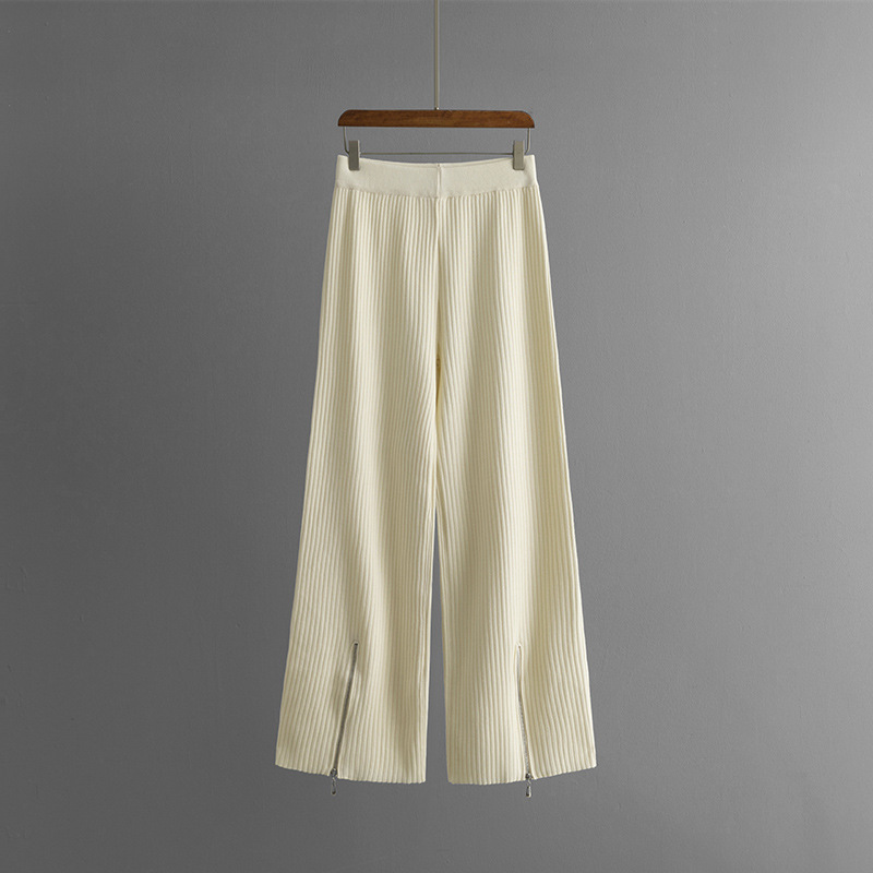 910g Weight Long Sleeve Sleeve Length knit Fabric Type Pant Co-ord Set Sets Type 2 Pieces Set Quantity Daily Occasion Turtleneck Neckline Regular Fit Fit Type Solid Color Pattern Spring, Autumn Season Women's Gender Zipper Design Simple Style Style Daily Women's Simple Style Solid Color Knit Zipper Pant Co-ord Set Pants Sets 12