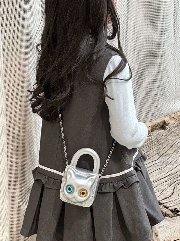 2026 bolsas de niños transfronterizas nuevas moda niños divertidos lindos bolsas de mano de gato tridimensionales padres e hijos mini bolsas de lápiz labial