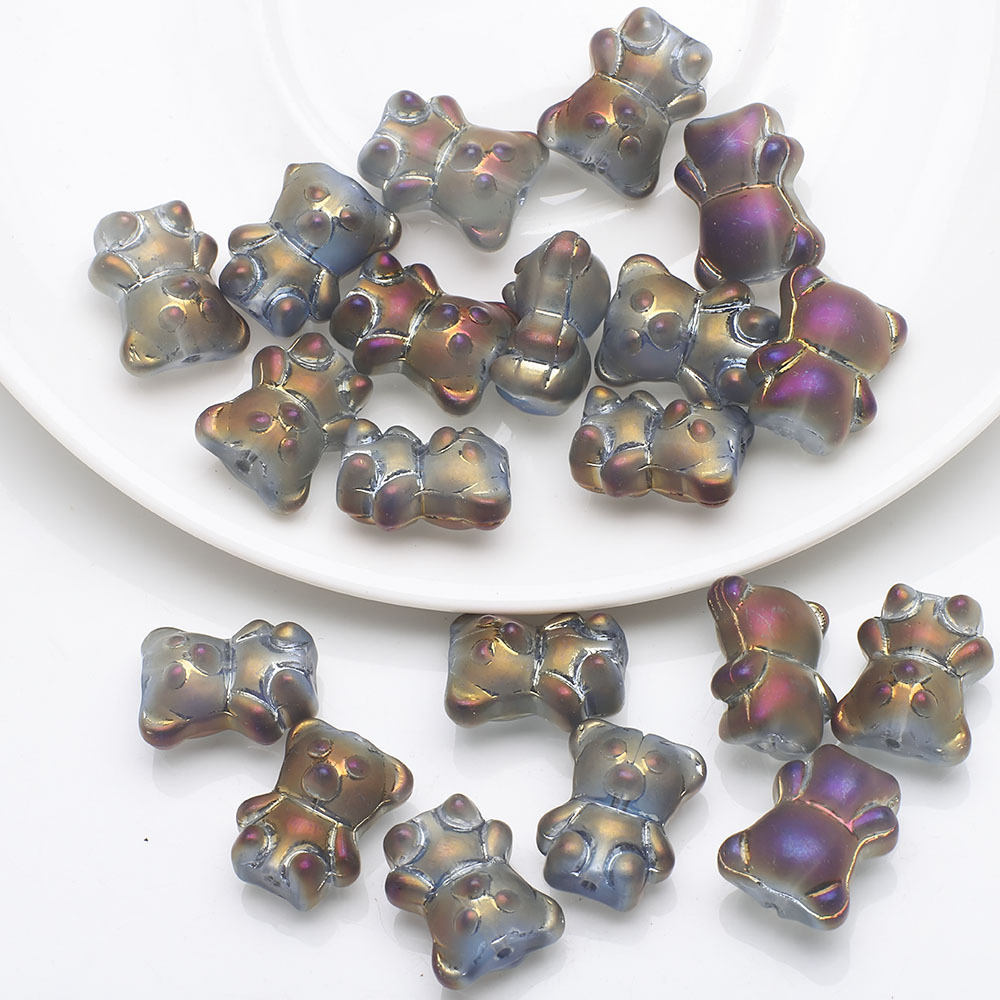 20 PCS/Package 12 * 14mm Hole 1~1.9mm Glass Bear Beads display picture 8