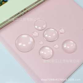 白水晶时光宝石玻璃贴片扁圆冰箱贴水晶玻璃美甲配件挂坠厂家直供