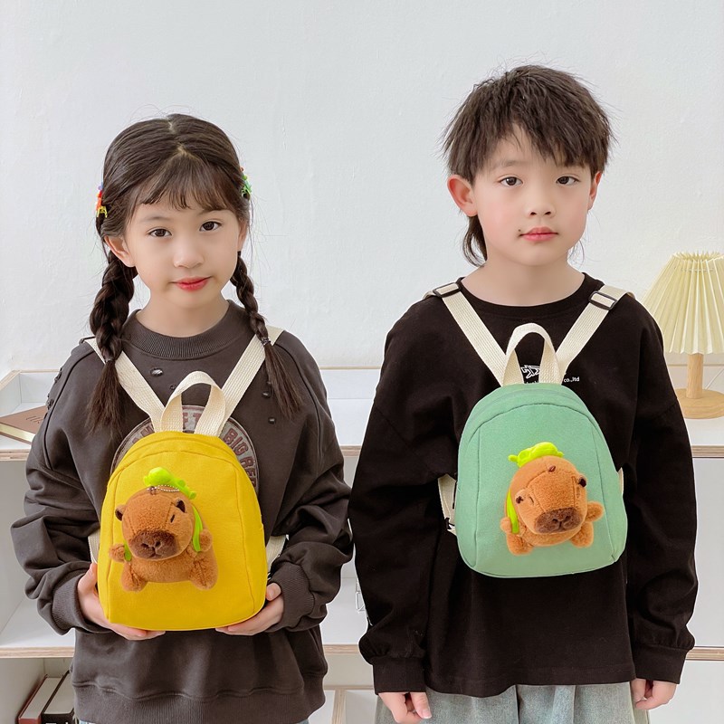 Jardín de infantes bebé viajar mochila pequeña lindo capibara mochila para niños y niñas nueva mochila mini para niños