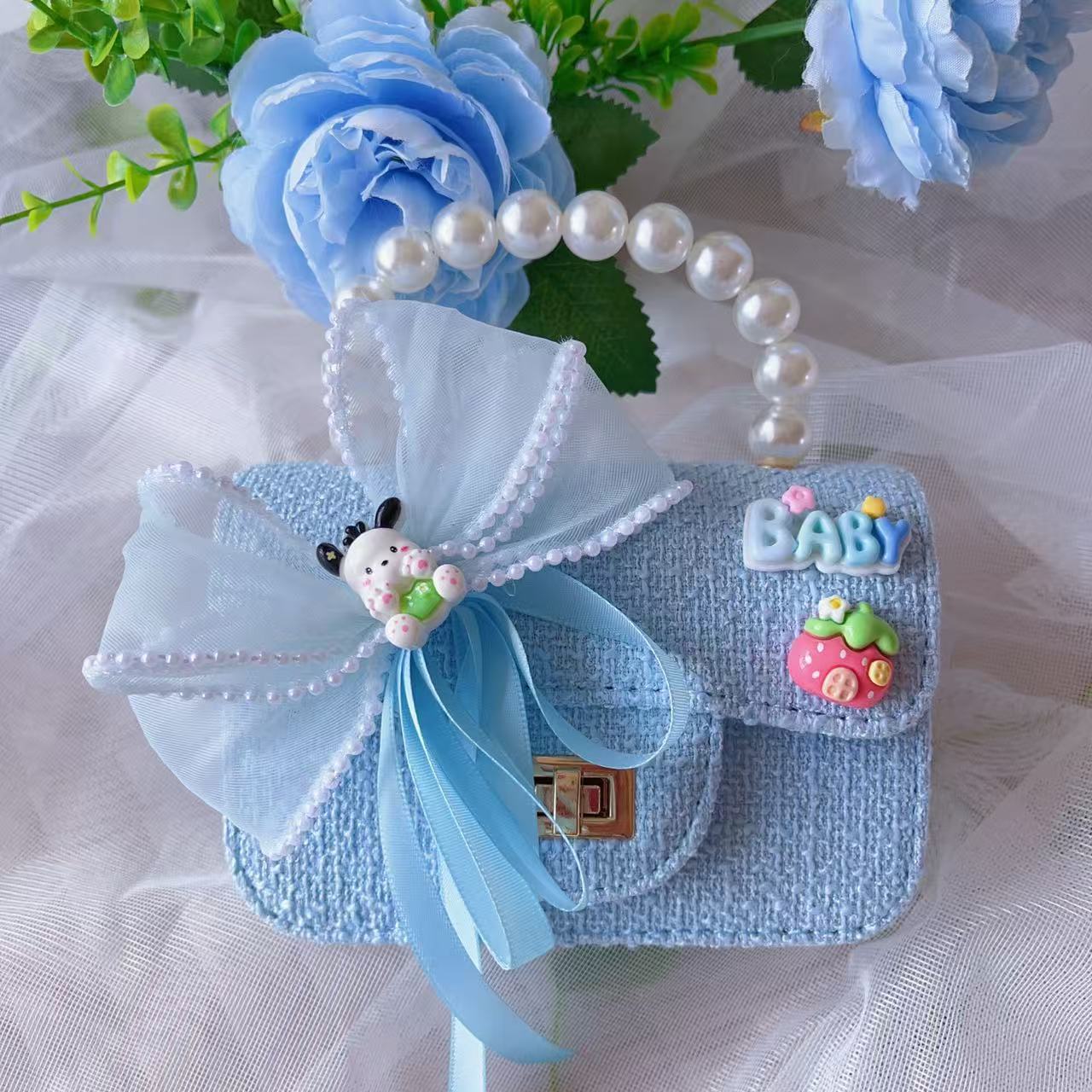 Nuevo tipo de bolsos para niños, bolsos de moda, bolsos de princesa de viento, bolsos portátiles lindos para chicas, bolsos de red para bebés.