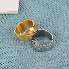 時尚通勤輕奢風不鏽鋼飾品個性幾何菱形手飾時尚鈦鋼戒指男女通用