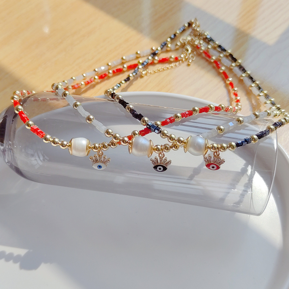 Fashion Eye Natural Freshwater Pearl Knitting Pendant Necklace 1 Piece