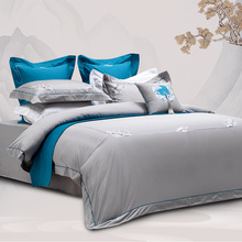 多喜爱100s新疆长绒棉轻奢贡缎纯棉国风四件套被套礼品礼盒包装