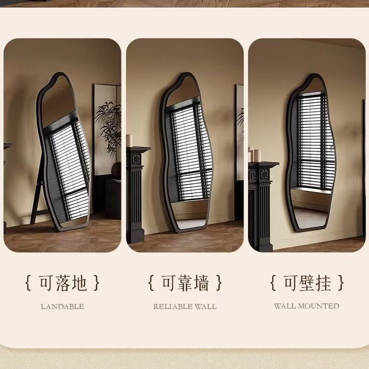 中古全身家用落地镜网红穿衣镜异形壁挂镜子复古ins卧室试衣镜|undefined