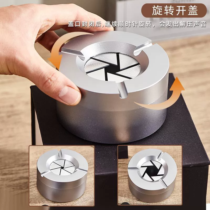 Автомобильная пепельница металлическая вращающаяся ветрозащитная и пепельница для офиса с большой емкостью, портативная крышка