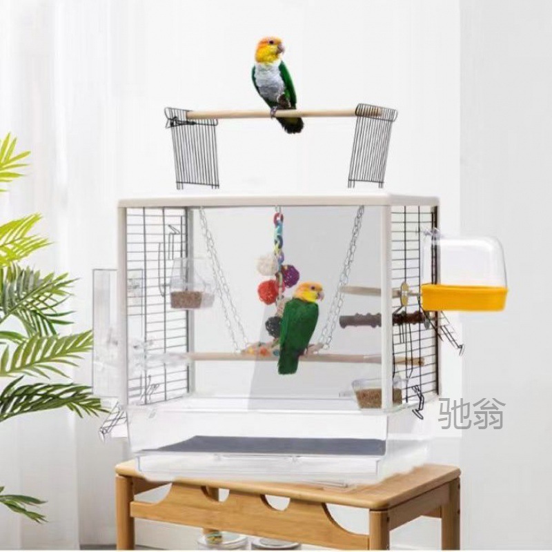 麓f透明觀賞鳥籠鸚鵡籠大型互動家用亞克力別墅玄鳳牡丹虎皮繁殖
