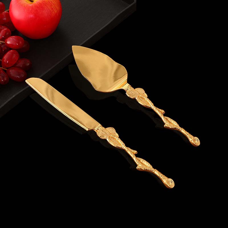 Amazon Cake Knife and Spatula Set European Style Exquisite Kitchen Utensils Western Steak Knife and Spatula Set Factory Direct Supply