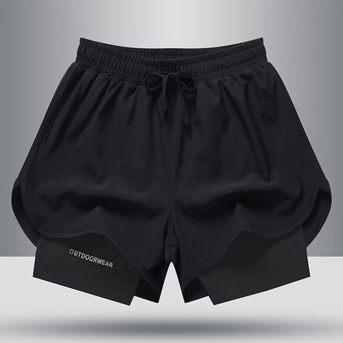 American-style fitness shorts men's running pants with false two-piece lining training anti-transparent three-quarter basketball casual shorts
