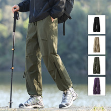 新款男士宽松直筒长裤工装户外休闲美式跑步大码男装质速干中腰