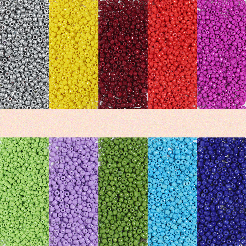 2 3 4mm玻璃珠子 十字绣小米珠 diy散珠手工制作 厂家批发450克装