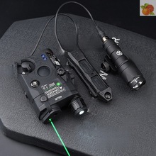 激光镭射指示器海外版PEQ15绿电池盒M600C战术手电筒双控鼠尾套