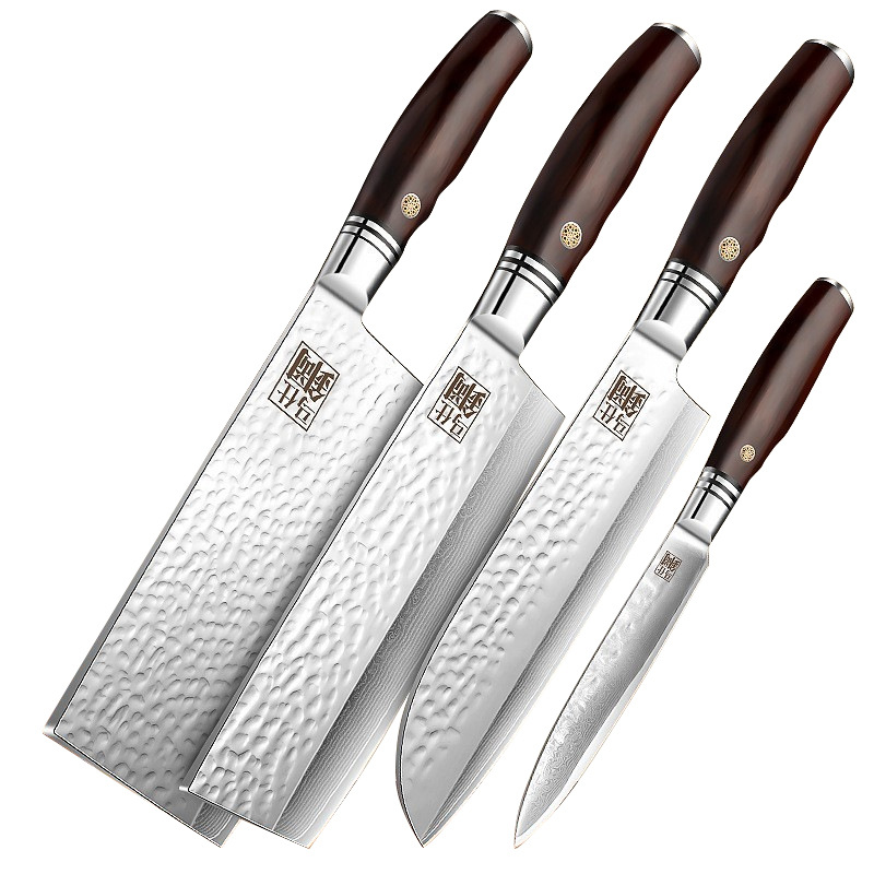 Damasco forjado conjunto de cuchillos de cocina 67 capa de cuchillo de corte de cocinero doméstico