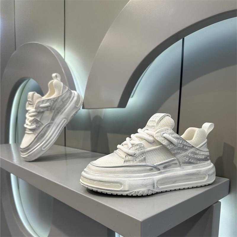 2025春夏增高男款厚底网面运动鞋新款透气网鞋做旧网红鞋子男鞋