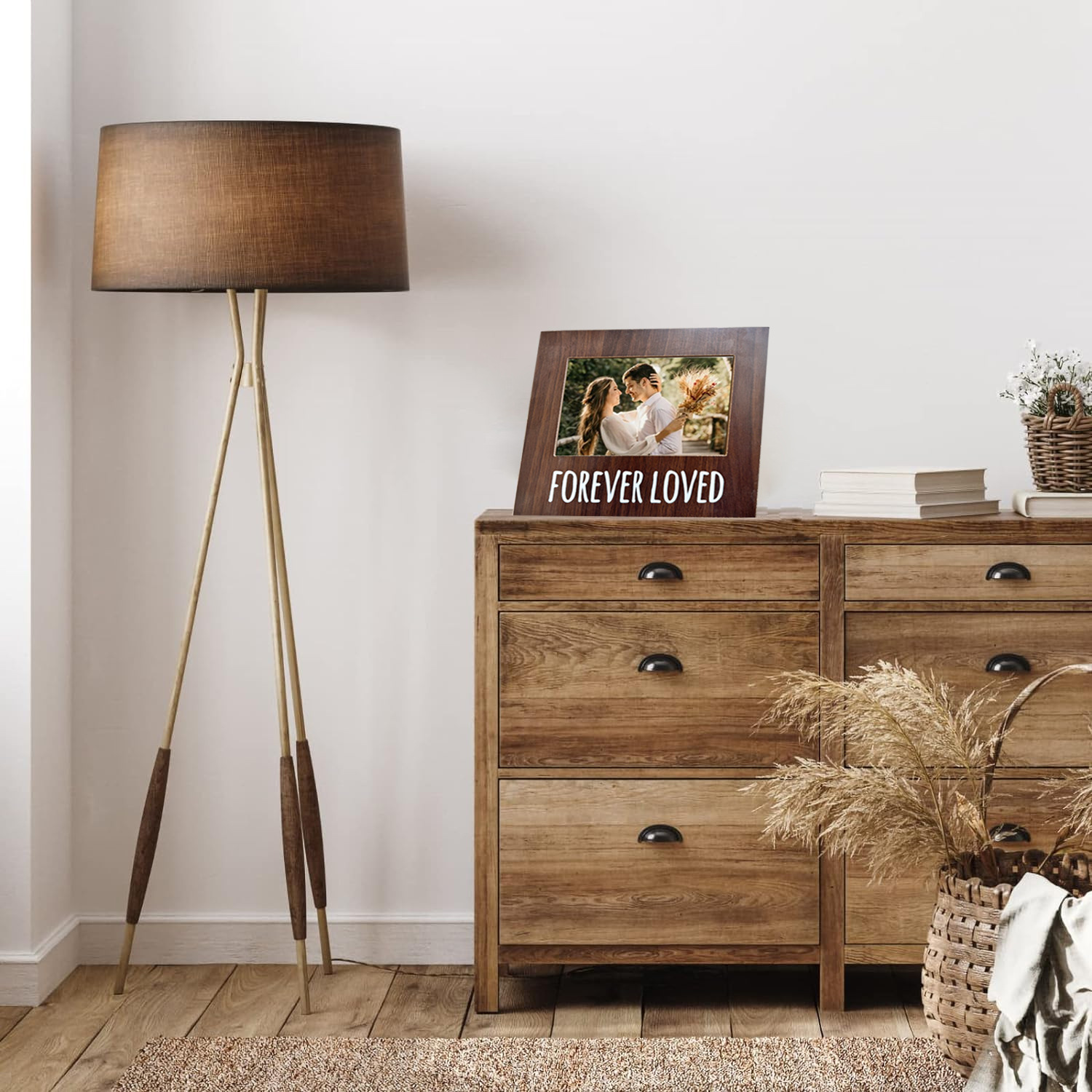 Spot marco de fotos de madera amor bobinado marco de fotos colgante marco de pared de fotos familiares de madera MDF decoración de marco de fotos