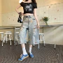 高腰薄款直筒夏季牛仔裤