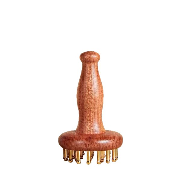 Brass meridian brush for belly rub