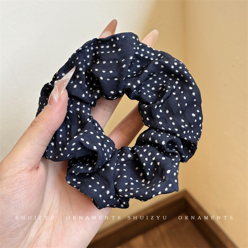 Satín coreano anillo de cabello de intestino grande mujer de moda cuerda de cabeza de alta calidad temperamento flor de cabello bola de cabello toque de cabeza