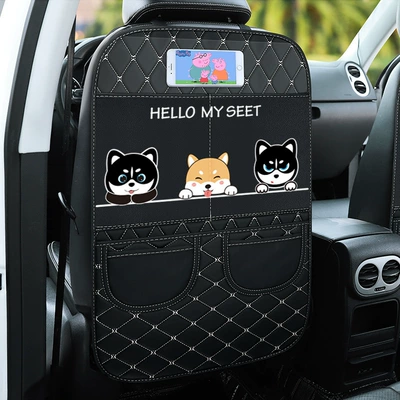 Chair back anti-kick pad Rear Seat Interior Accessories, Children's - three-puppies-anti-kick-storage