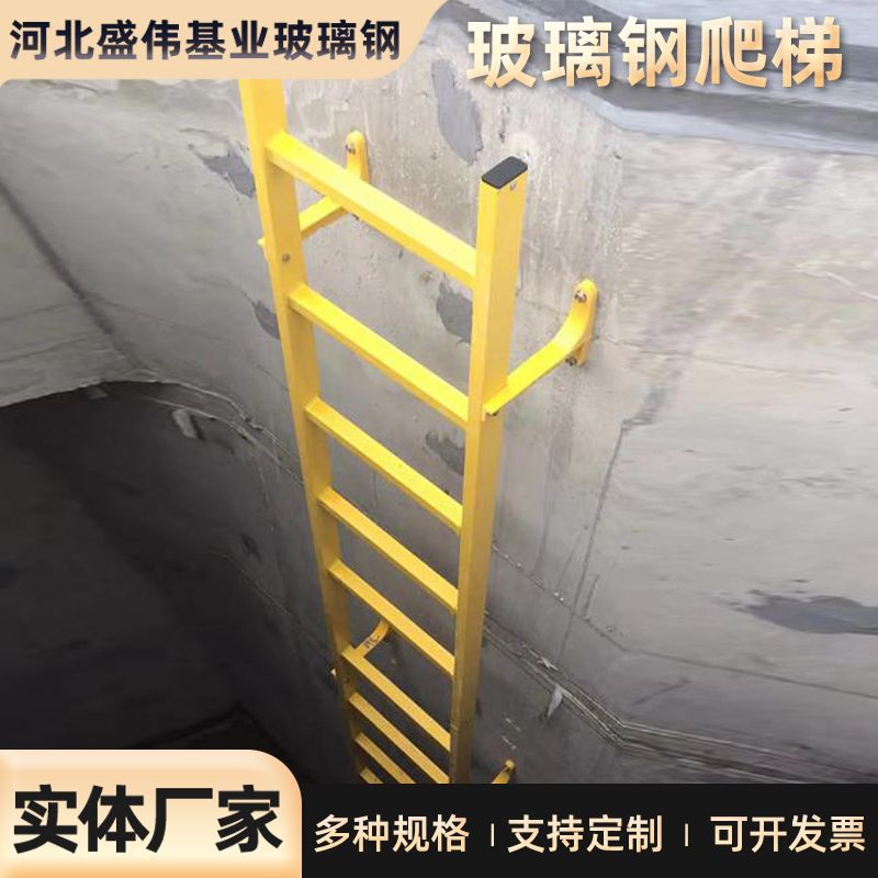 玻璃钢护笼爬梯电工消防安全爬梯污水井挂梯污水池爬梯绝缘梯现货