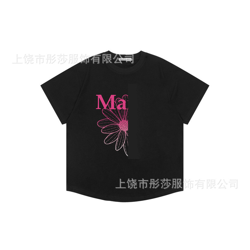 2025 新ゴールドハイシルバー同スタイルマルディ半袖デイジー Tシャツダックスフントカップル多用途トップ女性ルーズ|undefined