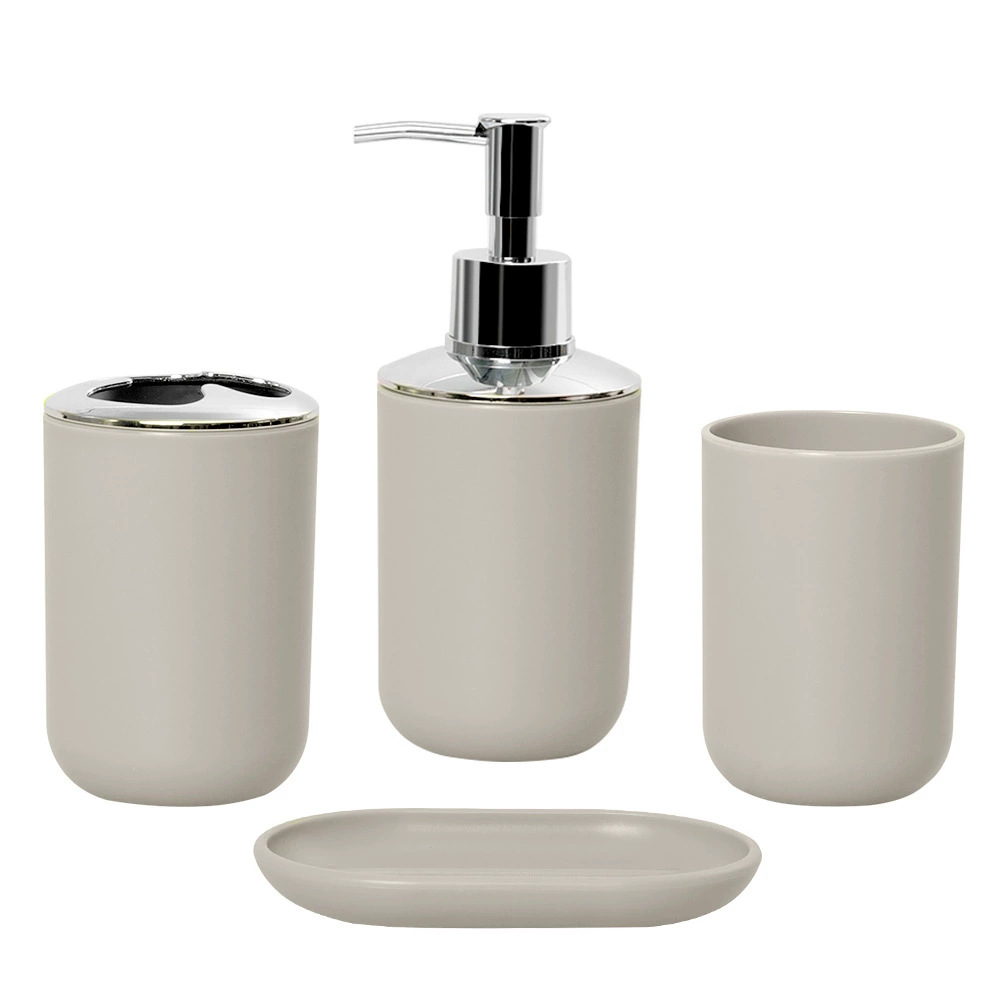 Yufei taza de enjuague bucal juego de baño, cepillado de dientes, artículos de tocador, artículos de baño de hotel, bote de basura de Amazon de cuatro piezas