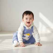 小猪大卫宝宝背带裤加绒连体衣春秋宝宝衣服a类男女幼儿卡通外出