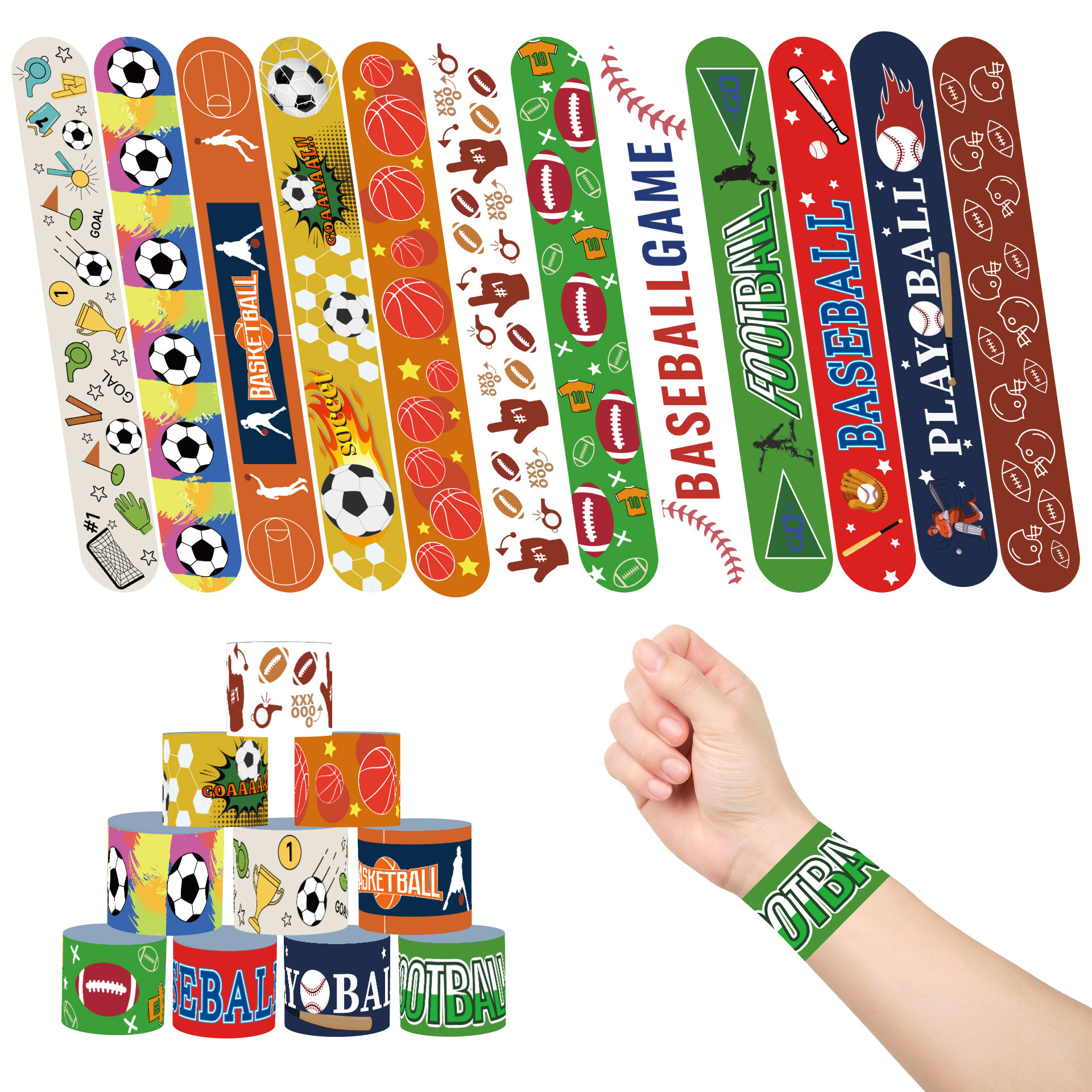 Amazon transfronterizo nuevo collar de fútbol de la Copa del Mundo PVC 12 un conjunto de pulseras de fiesta deportiva