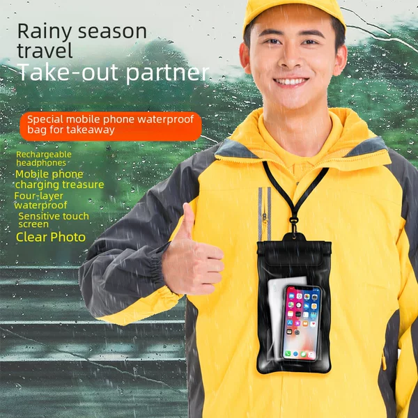 Spot rider takeaway mobile phone waterproof bag dustproof plug-in headset mobile phone waterproof bag touch screen mobile phone waterproof bag