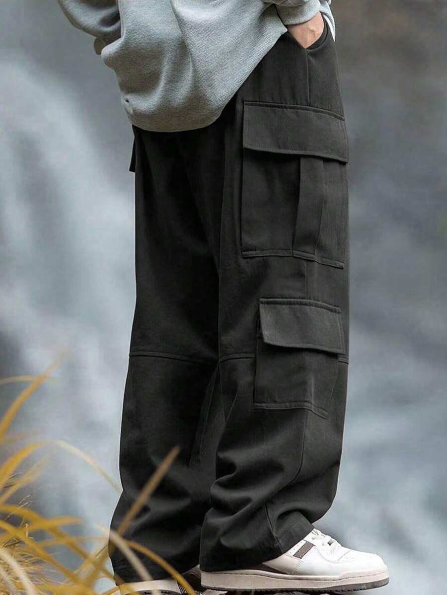 Comercio exterior transfronterizo de Europa y Estados Unidos Amazon pantalones de trabajo recto para hombres al aire libre diseño suelto multi-bolsas pantalones de trabajo para hombres