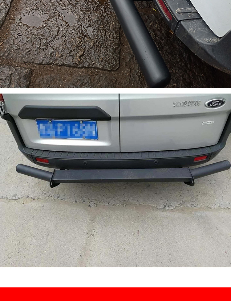 Ford's New Transit V362 Special Front and Rear Bumper Stainless Steel Rear Door Pedal Plus Frosted Black Model