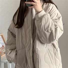 新款棉服女学生韩版宽松百搭菱格棉衣外套加厚保暖潮秋冬