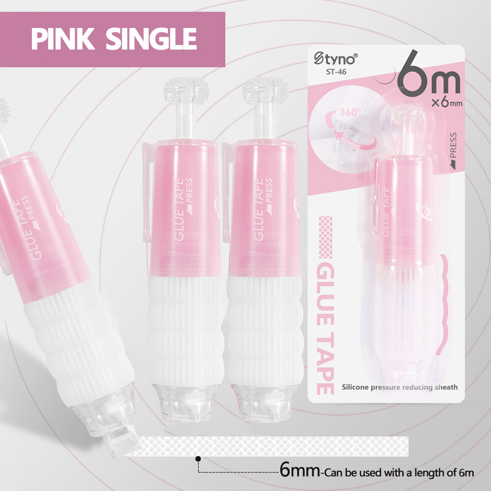 Alto valor de la cara de pulsar el punto de movimiento dispensador de pegamento para estudiantes pegados pegamento de doble cara cuentas de mano di dispensador de lápiz de pegamento cinta de punto al por mayor