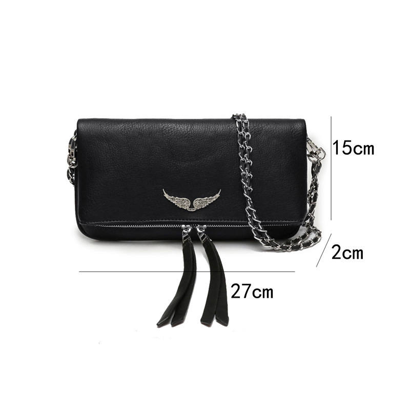 Black Wings shoulder bag zv wings chain Women's crossbody genuine leather bag foreign trade cross-border