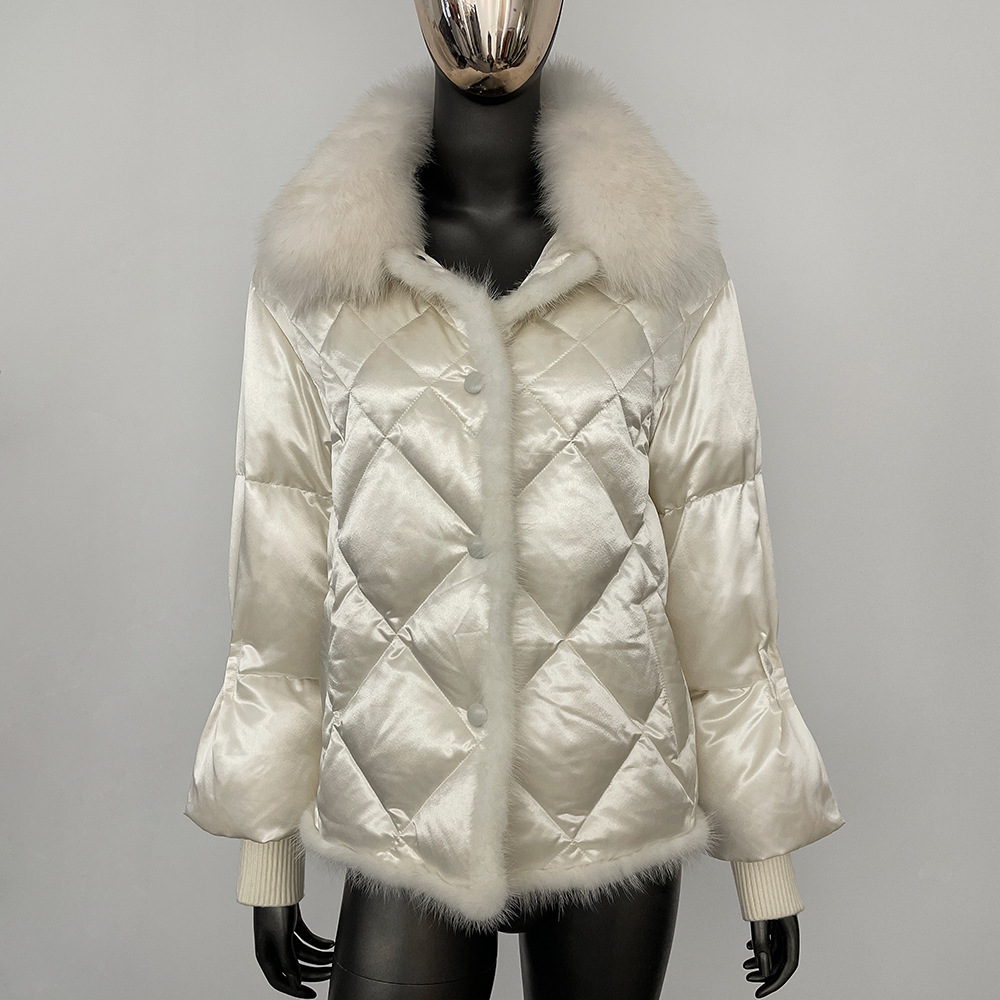 Women's Clothing Satin new style ladies short down jacket women high end women's down jacket women's high end women's white duck down_voghion.com
