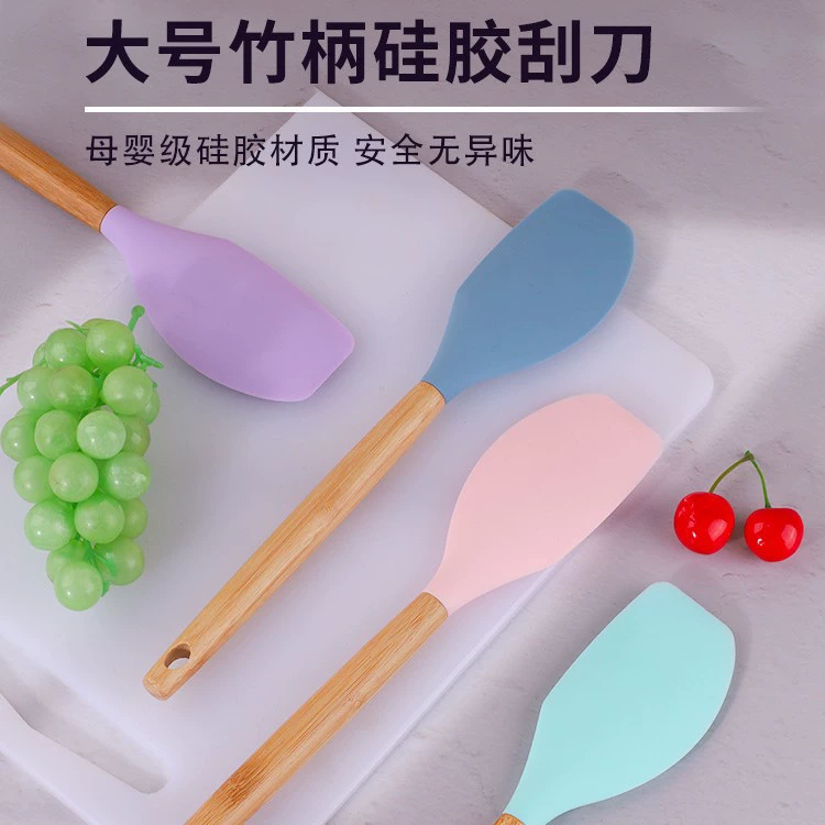 LX кухонный простой силиконовый скребок с бамбуковой ручкой, масляная кисть, бытовой, устойчивый к высоким температурам, без запаха, набор инструментов для выпечки с антипригарным покрытием