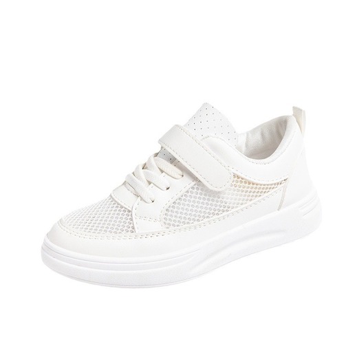 儿童小白鞋2024春夏新款单网透气男童白色运动鞋女童休闲板鞋潮