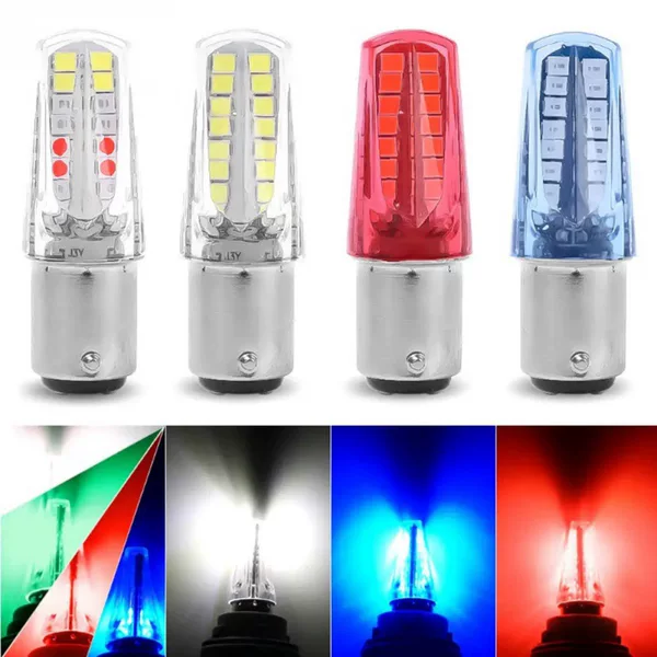 Car and motorcycle LED brake light strobe 1157 2835 32SMD RGB flowing light colorful tail light